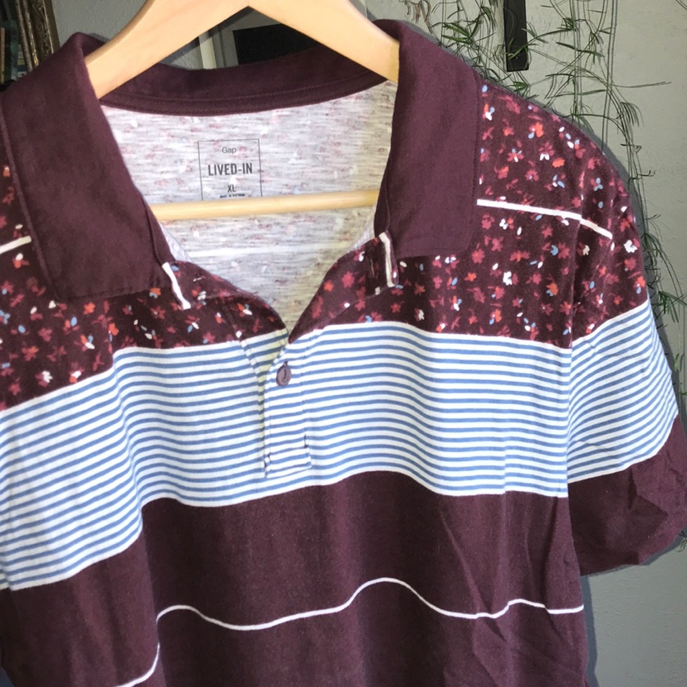 Gap Men’s Striped Patterned Short-Sleeve Polo